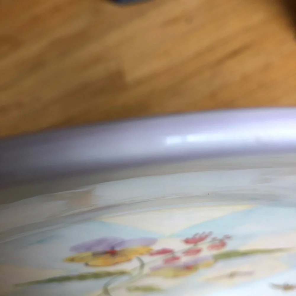 Zrike Hand Painted Dinner Plate with Butterflies, Flowers and Birds